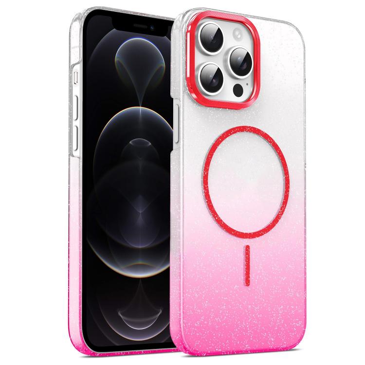For iPhone 12 Pro Gold Diamond Glitter Gradient MagSafe Shockproof Phone Case