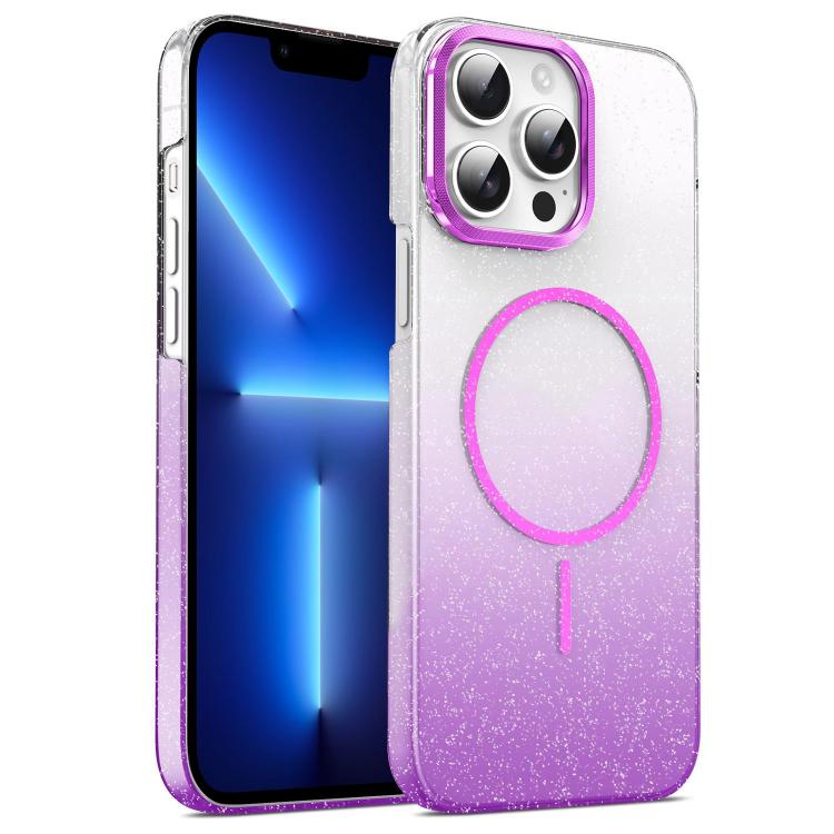 For iPhone 13 Pro Gold Diamond Glitter Gradient MagSafe Shockproof Phone Case