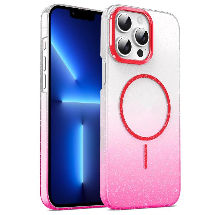 For iPhone 13 Pro Gold Diamond Glitter Gradient MagSafe Shockproof Phone Case