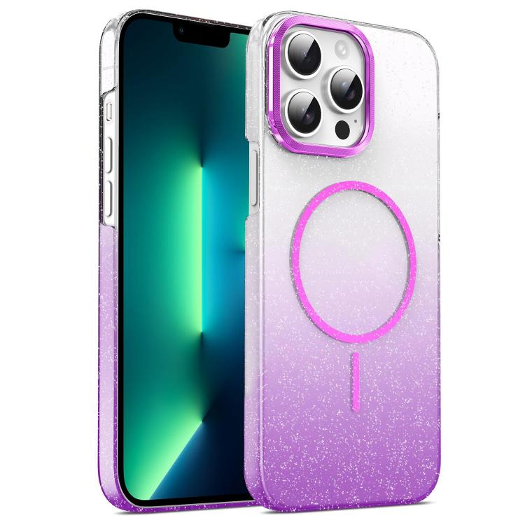 For iPhone 13 Pro Max Gold Diamond Glitter Gradient MagSafe Shockproof Phone Case