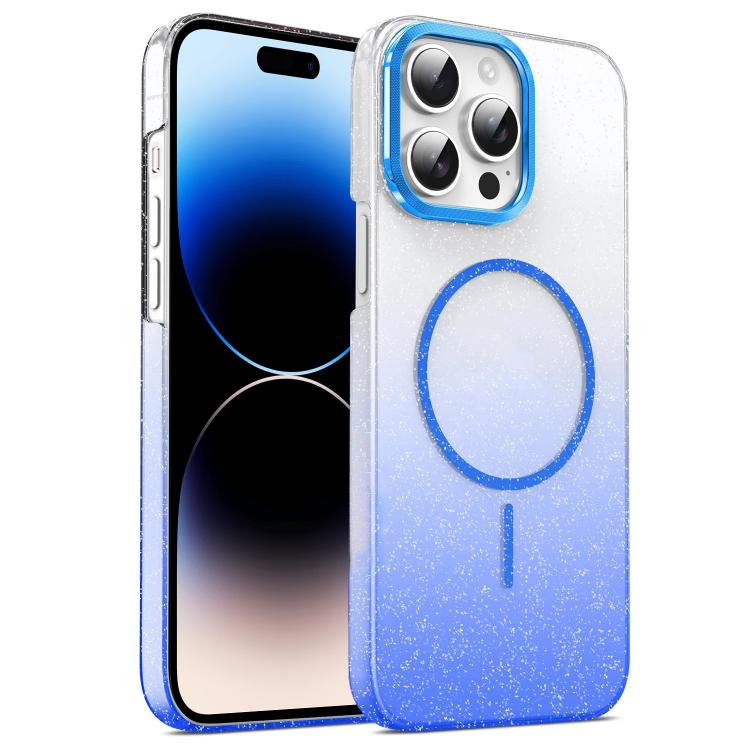 For iPhone 14 Pro Gold Diamond Glitter Gradient MagSafe Shockproof Phone Case