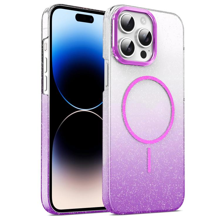 For iPhone 14 Pro Max Gold Diamond Glitter Gradient MagSafe Shockproof Phone Case
