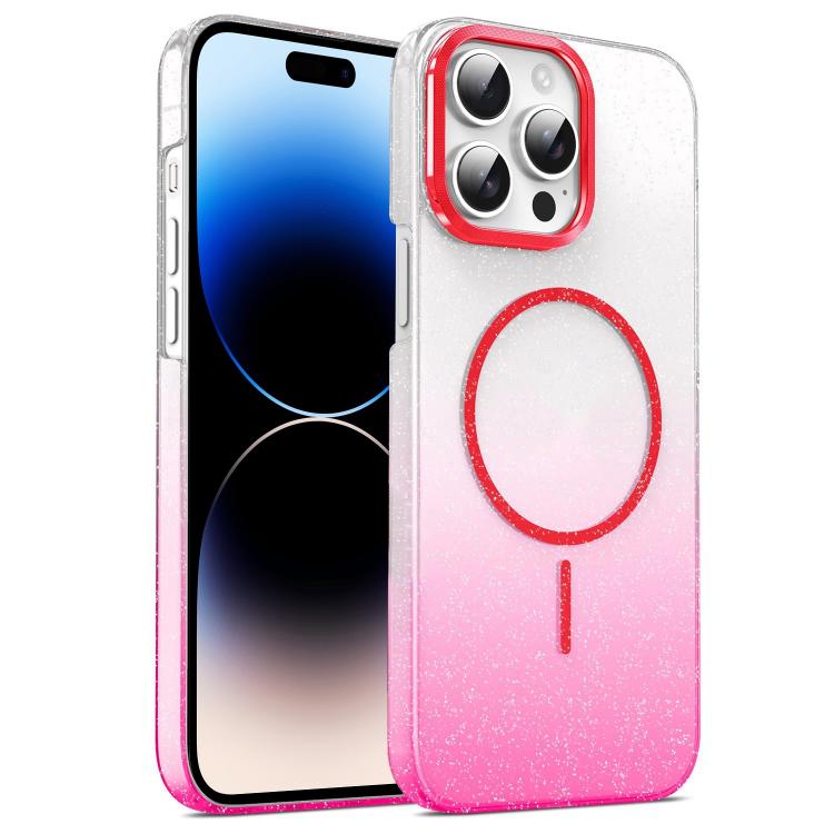 For iPhone 14 Pro Max Gold Diamond Glitter Gradient MagSafe Shockproof Phone Case