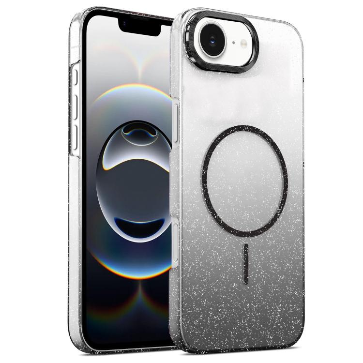 For iPhone 17e / 16e Gold Diamond Glitter Gradient MagSafe Shockproof Phone Case