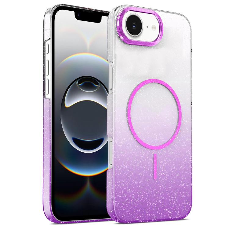 For iPhone 17e / 16e Gold Diamond Glitter Gradient MagSafe Shockproof Phone Case