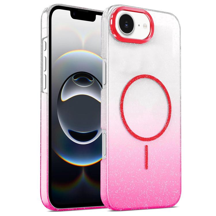For iPhone 17e / 16e Gold Diamond Glitter Gradient MagSafe Shockproof Phone Case
