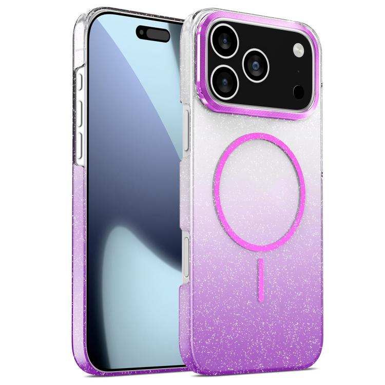 For iPhone 17 Pro Max Gold Diamond Glitter Gradient MagSafe Shockproof Phone Case