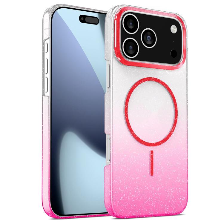 For iPhone 17 Pro Max Gold Diamond Glitter Gradient MagSafe Shockproof Phone Case