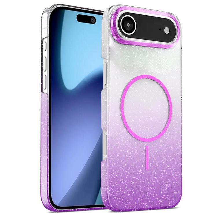For iPhone Air Gold Diamond Glitter Gradient MagSafe Shockproof Phone Case