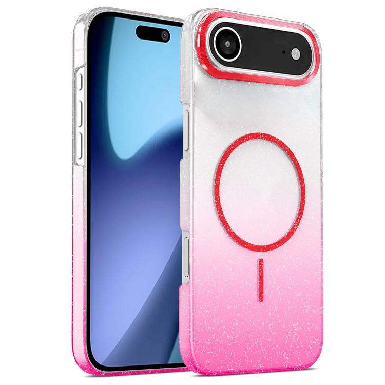 For iPhone Air Gold Diamond Glitter Gradient MagSafe Shockproof Phone Case