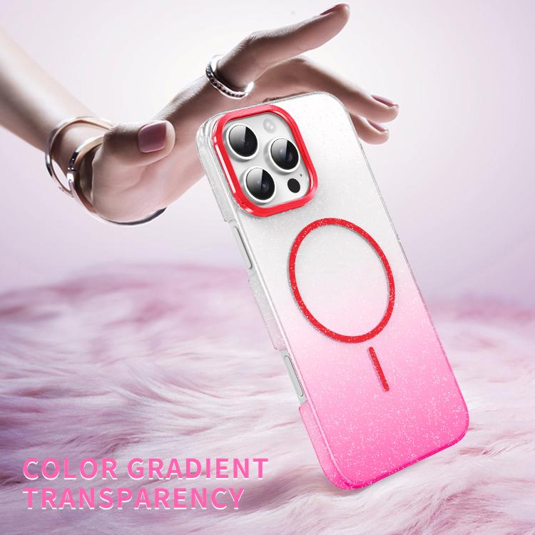 For iPhone 13 Gold Diamond Glitter Gradient MagSafe Shockproof Phone Case
