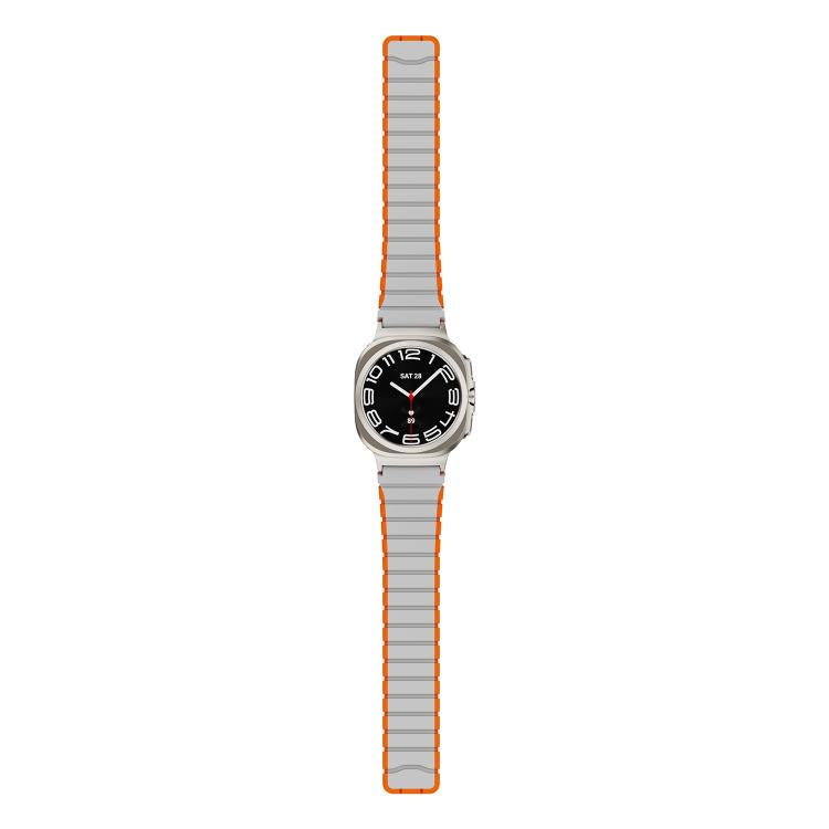 For Samsung Galaxy Watch Ultra 47mm / Ultra 2025 Magnetic Two Color Silicone Watch Band