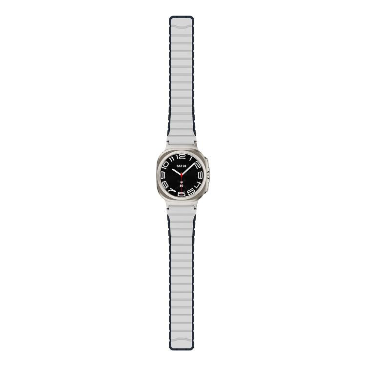 For Samsung Galaxy Watch Ultra 47mm / Ultra 2025 Magnetic Two Color Silicone Watch Band