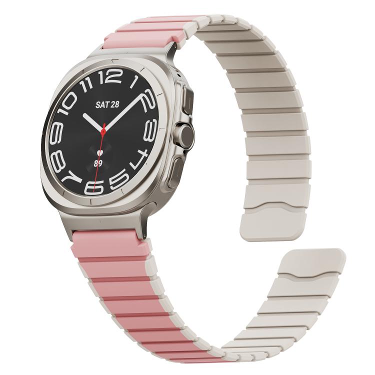For Samsung Galaxy Watch Ultra 47mm / Ultra 2025 Magnetic Two Color Silicone Watch Band