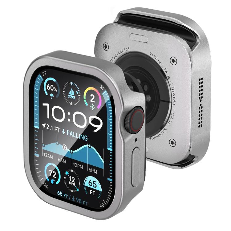 For Apple Watch Series 11 / 10 46mm Tempered Film Integrated Aluminum Watch Case