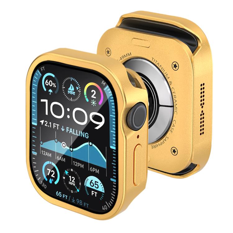 For Apple Watch Series 11 / 10 46mm Tempered Film Integrated Aluminum Watch Case
