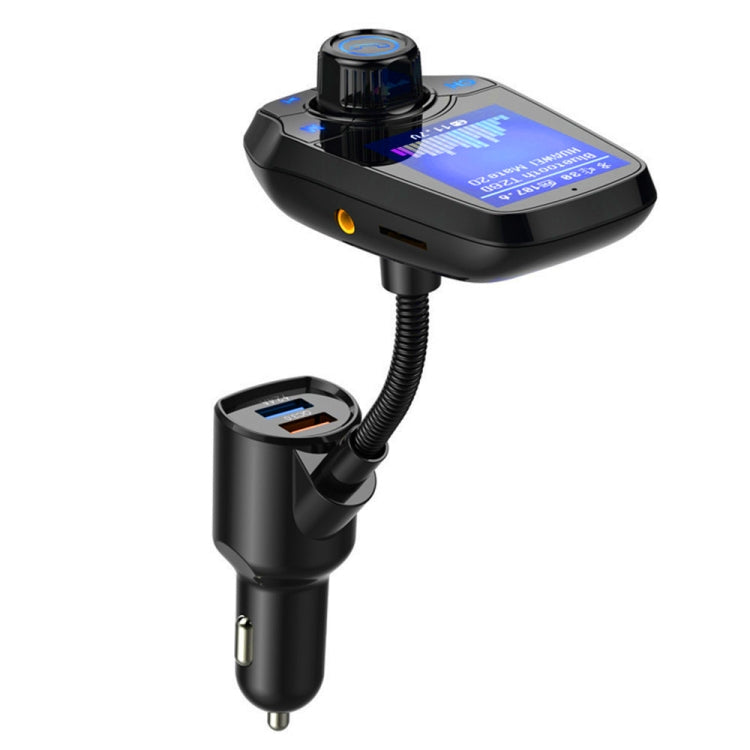 T26D Car Bluetooth Hands-Free Car Mp3 Color large Screen FM Transmitter QC3.0 Fast Charge Car Bluetooth Mp3(Black)
