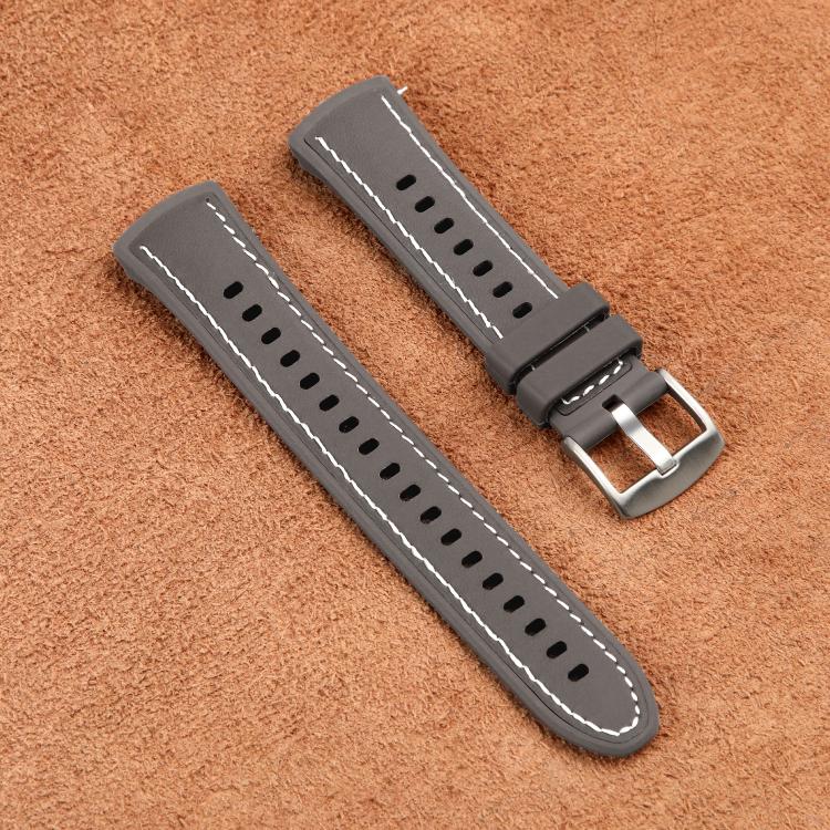 For Huawei Watch 5 42mm Silicone Hybrid Leather Watch Band