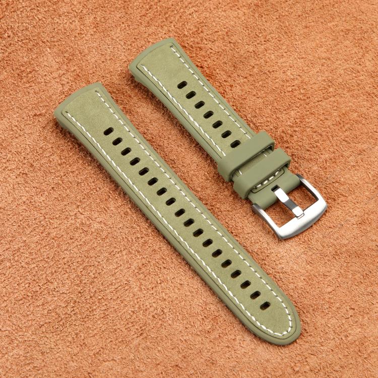 For Huawei Watch 5 42mm Silicone Hybrid Leather Watch Band