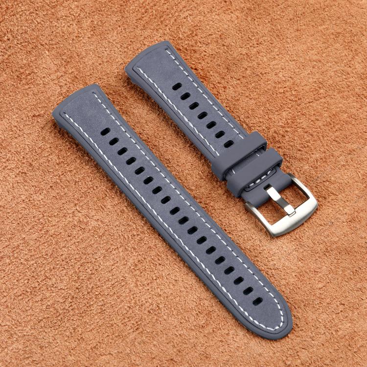 For Huawei Watch 5 42mm Silicone Hybrid Leather Watch Band