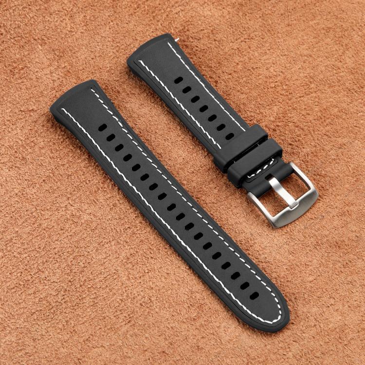 For Huawei Watch 5 42mm Silicone Hybrid Leather Watch Band