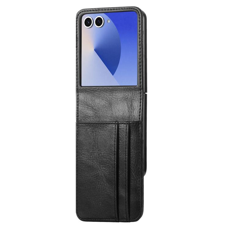 For Galaxy Z Flip7 5G Vertical Flip Card Slot Leather Phone Case