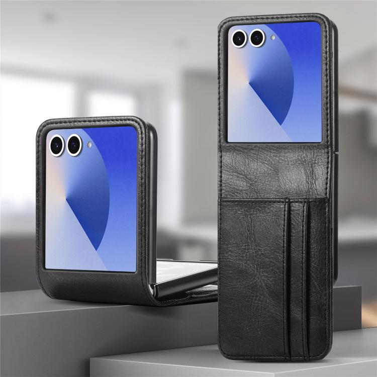 For Galaxy Z Flip7 5G Vertical Flip Card Slot Leather Phone Case