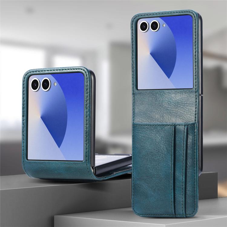 For Galaxy Z Flip7 5G Vertical Flip Card Slot Leather Phone Case