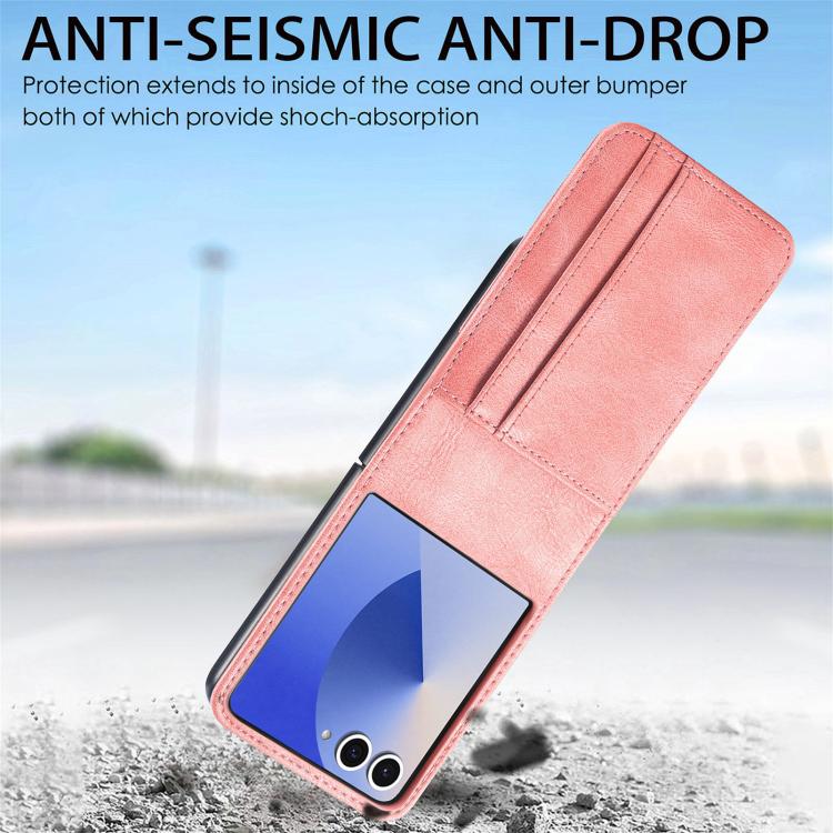 For Galaxy Z Flip7 5G Vertical Flip Card Slot Leather Phone Case