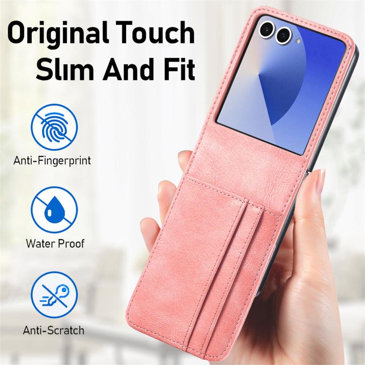 For Galaxy Z Flip7 5G Vertical Flip Card Slot Leather Phone Case