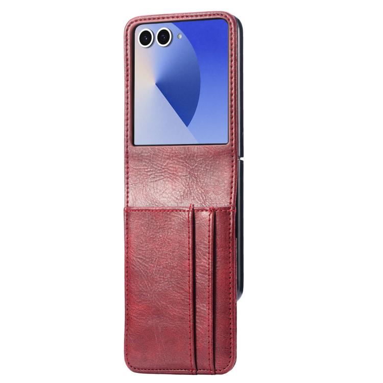 For Galaxy Z Flip7 5G Vertical Flip Card Slot Leather Phone Case