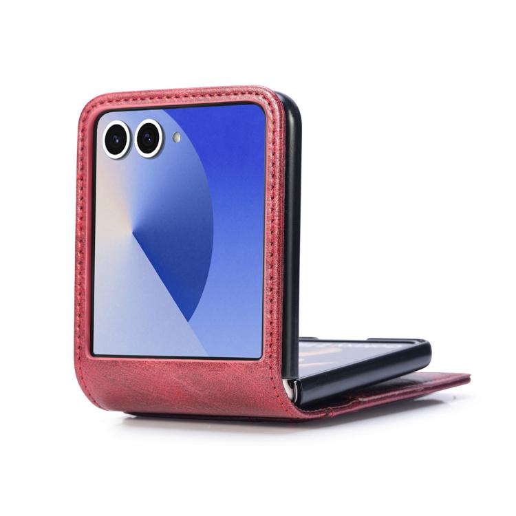 For Galaxy Z Flip7 5G Vertical Flip Card Slot Leather Phone Case