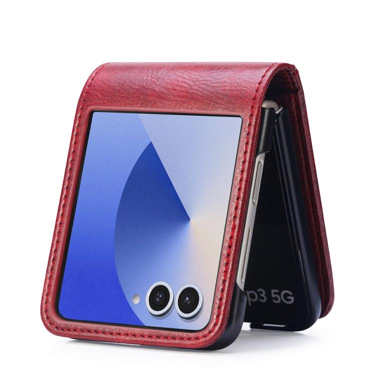 For Galaxy Z Flip7 5G Vertical Flip Card Slot Leather Phone Case