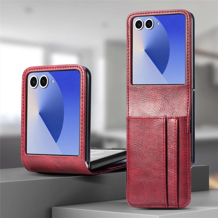 For Galaxy Z Flip7 5G Vertical Flip Card Slot Leather Phone Case