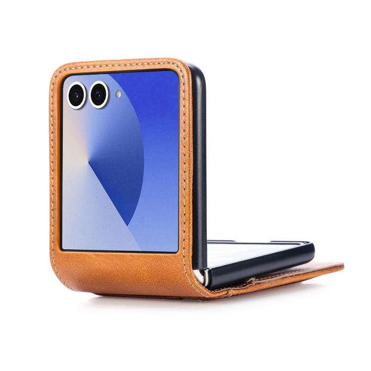 For Galaxy Z Flip7 5G Vertical Flip Card Slot Leather Phone Case