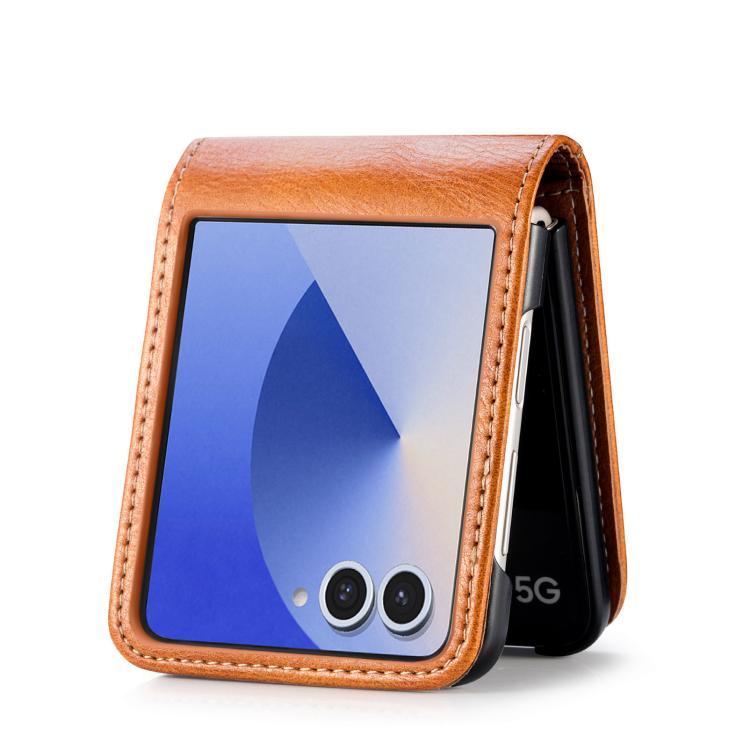 For Galaxy Z Flip7 5G Vertical Flip Card Slot Leather Phone Case