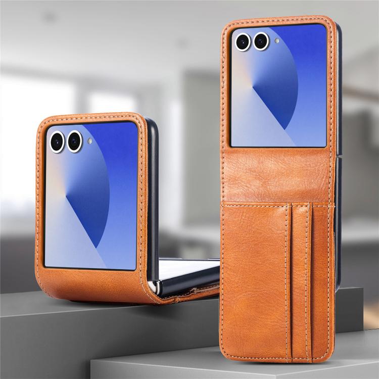 For Galaxy Z Flip7 5G Vertical Flip Card Slot Leather Phone Case