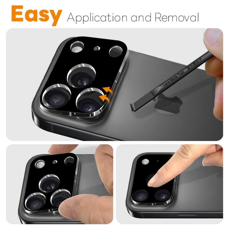 For iPhone 17 Pro Max NORTHJO Camera Lens Protector 3D HD Tempered Glass Film - Black