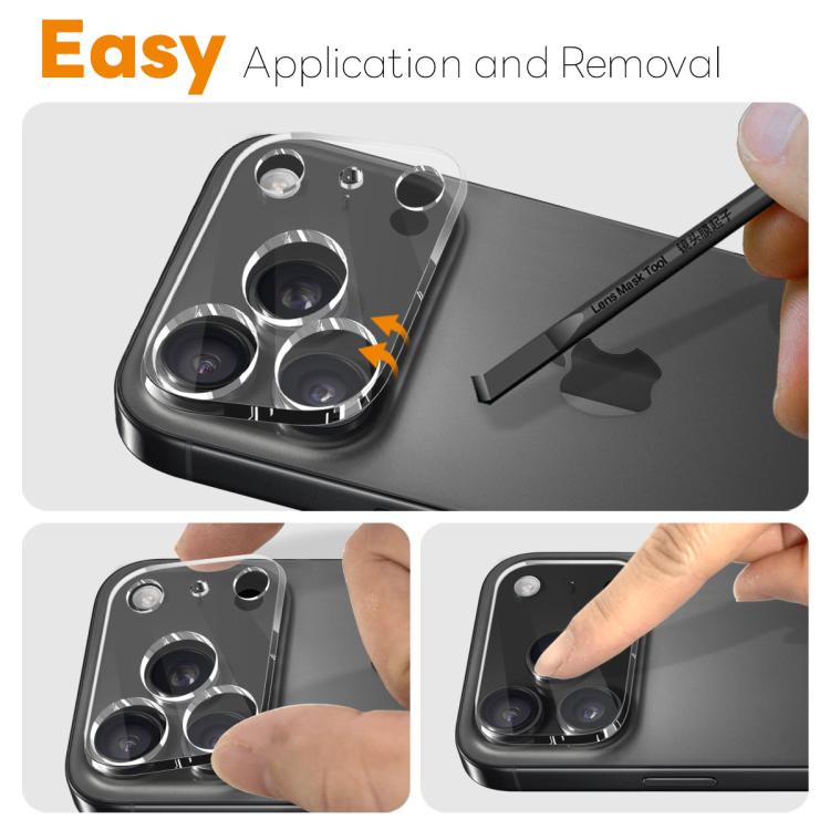 For iPhone 17 Pro Max 2pcs NORTHJO Camera Lens Protector 3D HD Tempered Glass Film - Clear