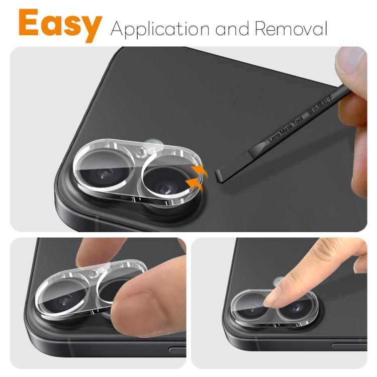 For iPhone 17 2pcs NORTHJO Camera Lens Protector 3D HD Tempered Glass Film - Clear