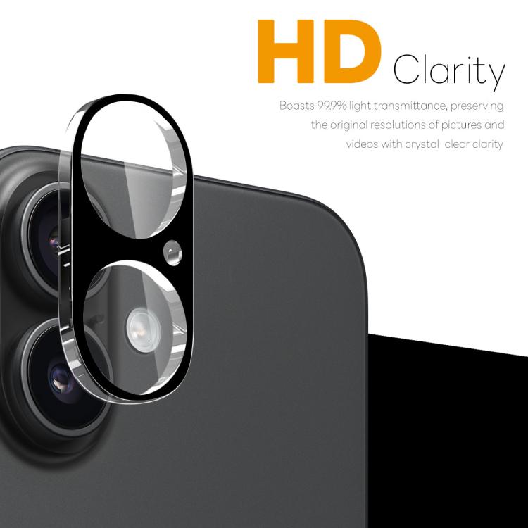 For iPhone 17 2pcs NORTHJO Camera Lens Protector 3D HD Tempered Glass Film - Black