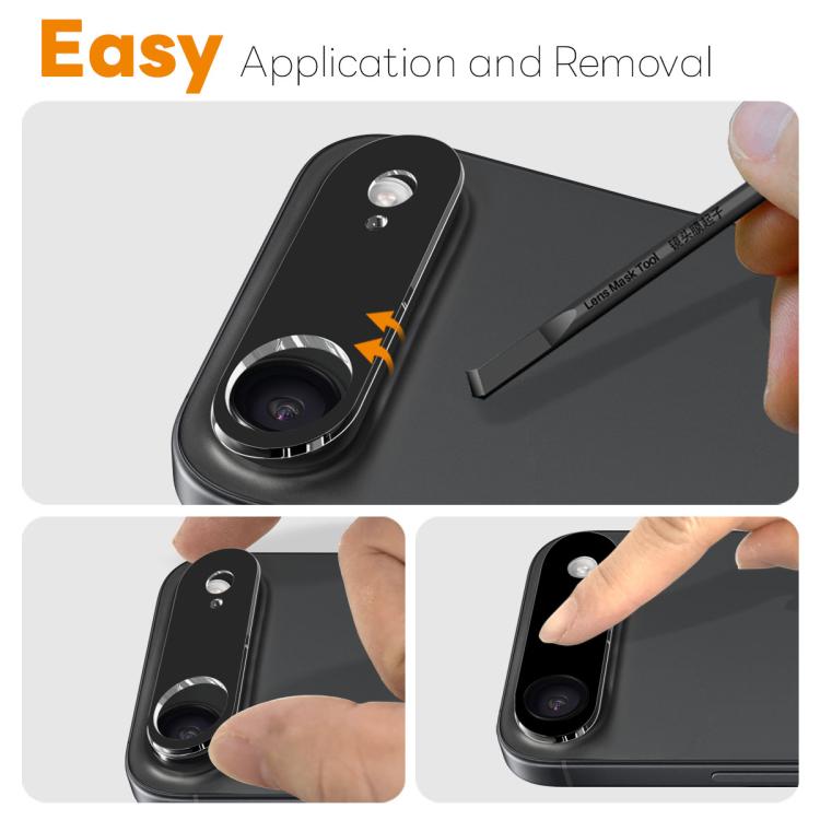 For iPhone Air 2pcs NORTHJO Camera Lens Protector 3D HD Tempered Glass Film - Black