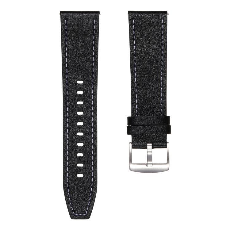 22mm Quick Release Button Buckle Genuine Leather Watch Band