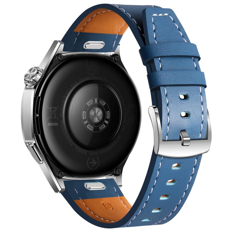 22mm Quick Release Button Buckle Genuine Leather Watch Band