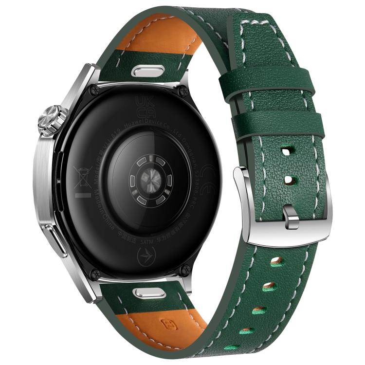 22mm Quick Release Button Buckle Genuine Leather Watch Band