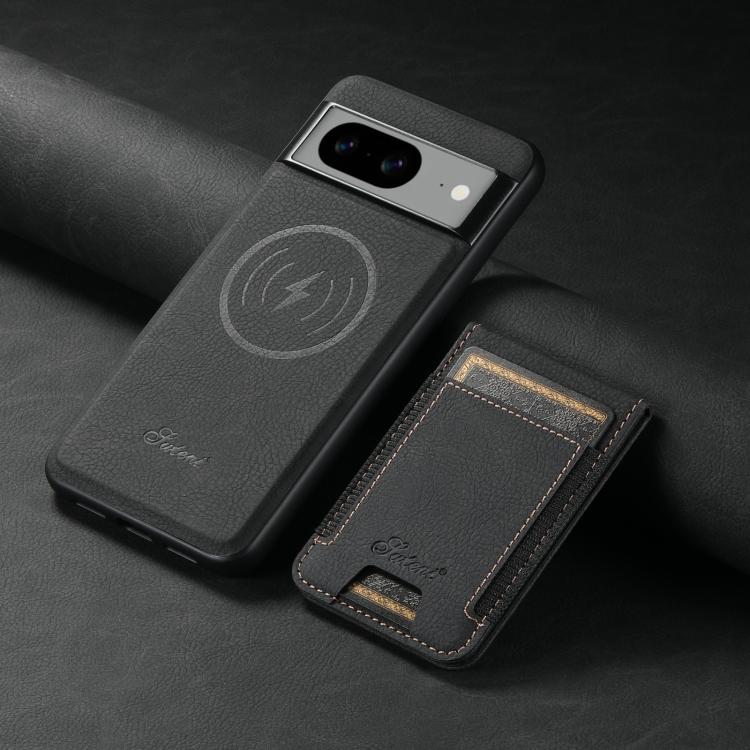 For Google Pixel 7a Suteni H17 Litchi Texture Leather Magnetic Detachable Wallet Phone Case