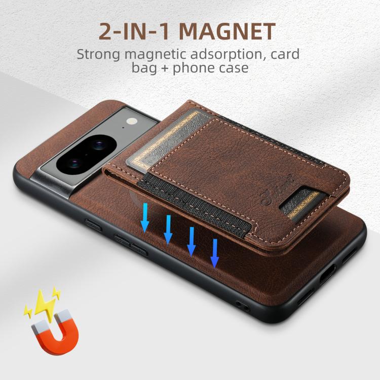 For Google Pixel 7a Suteni H17 Litchi Texture Leather Magnetic Detachable Wallet Phone Case