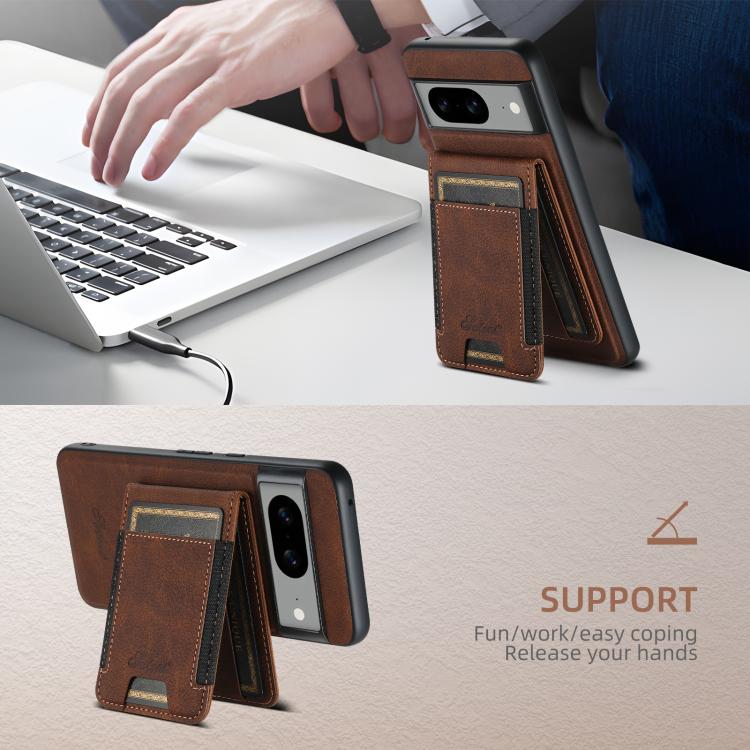 For Google Pixel 8a Suteni H17 Litchi Texture Leather Magnetic Detachable Wallet Phone Case
