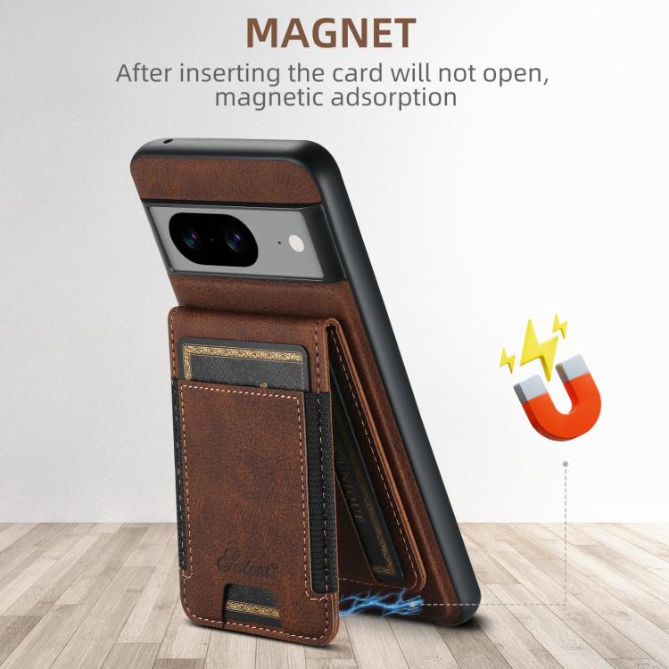 For Google Pixel 8a Suteni H17 Litchi Texture Leather Magnetic Detachable Wallet Phone Case