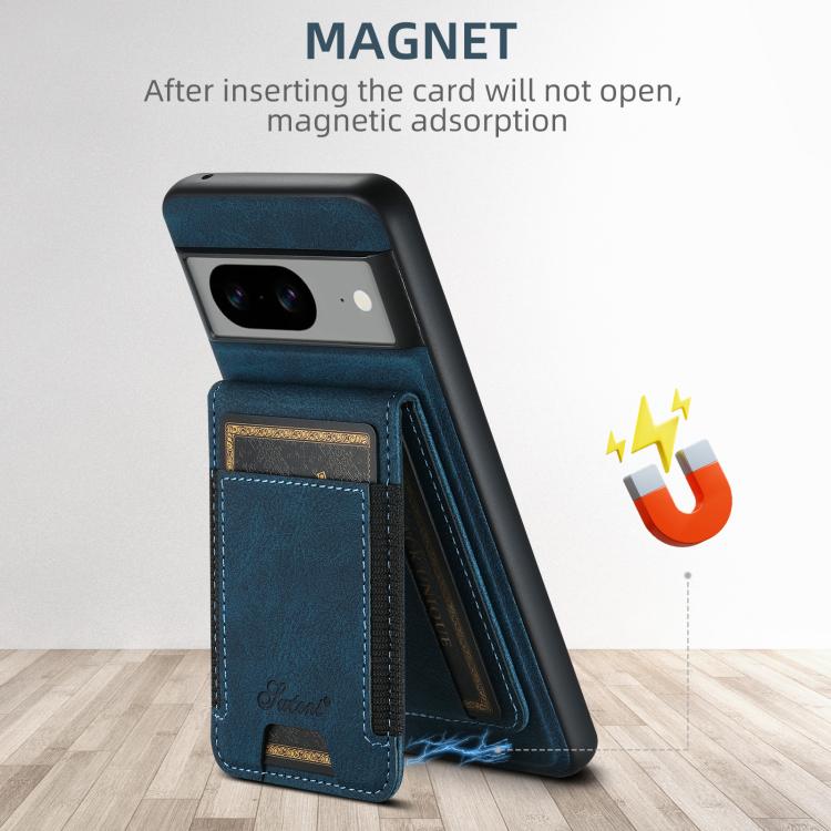 For Google Pixel 8a Suteni H17 Litchi Texture Leather Magnetic Detachable Wallet Phone Case